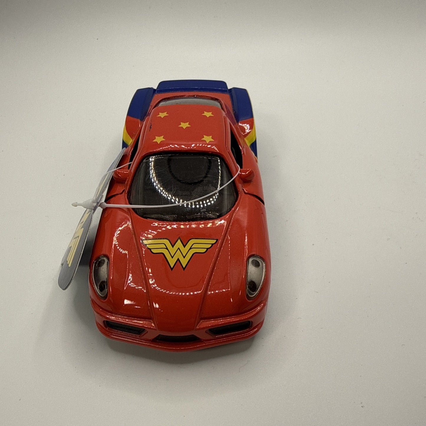 DC Comics Wonder Woman Logo Diecast Car Red Pullback Action Toy 5" New with Tags