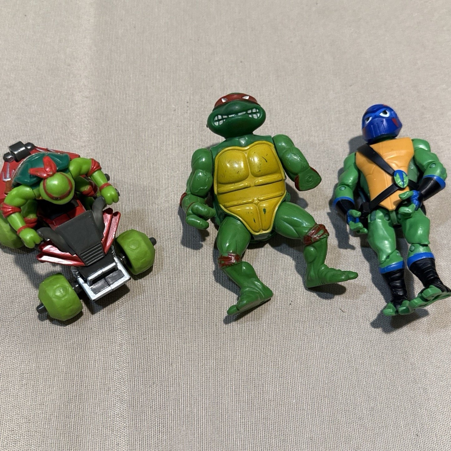 TMNT Raphael Leonardo Ninja Stealth Bike Lot Playmates 1988-2003 As Is