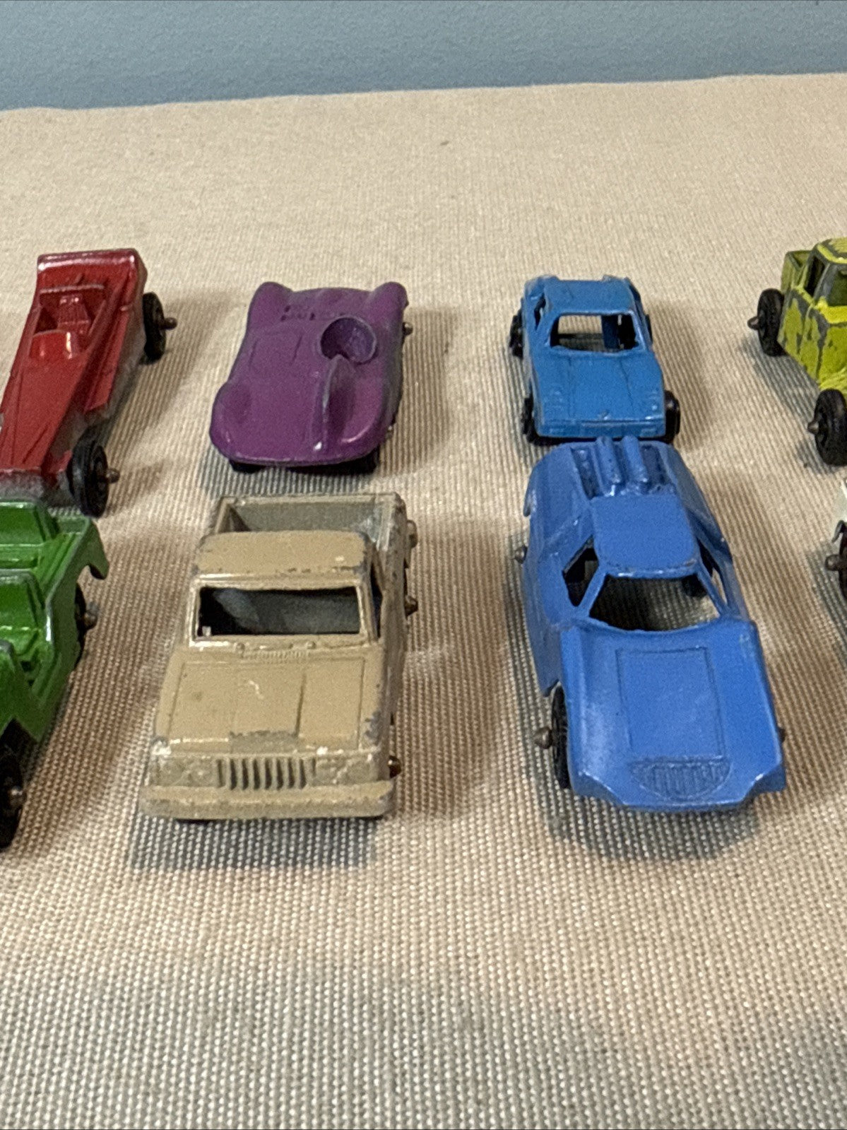 Vintage Tootsietoy Diecast Cars Lot of 12 Dragster Jeep Land Rover Greyhound Bus