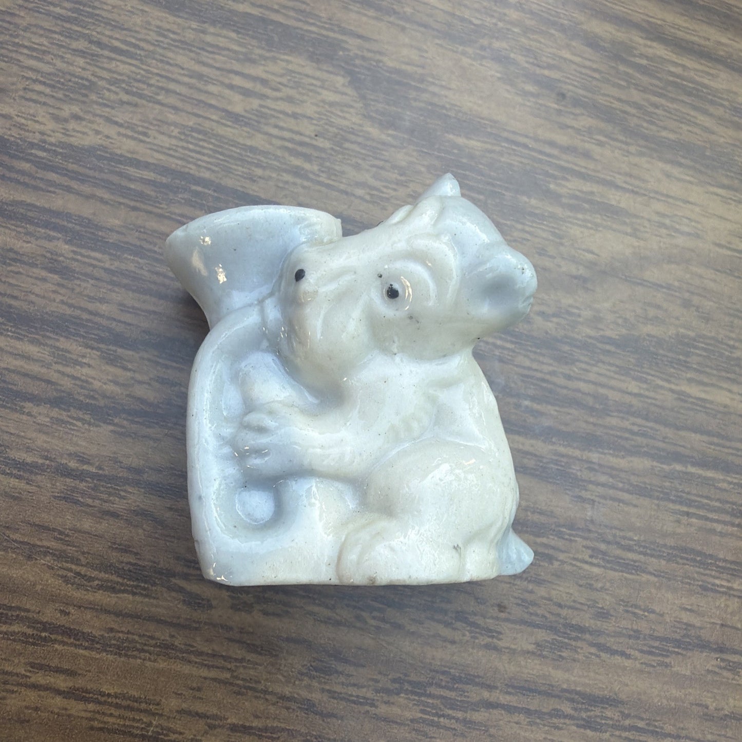 Vintage Scottie Terrier Pin Cushion Horn Bugle Japan Porcelain Dog