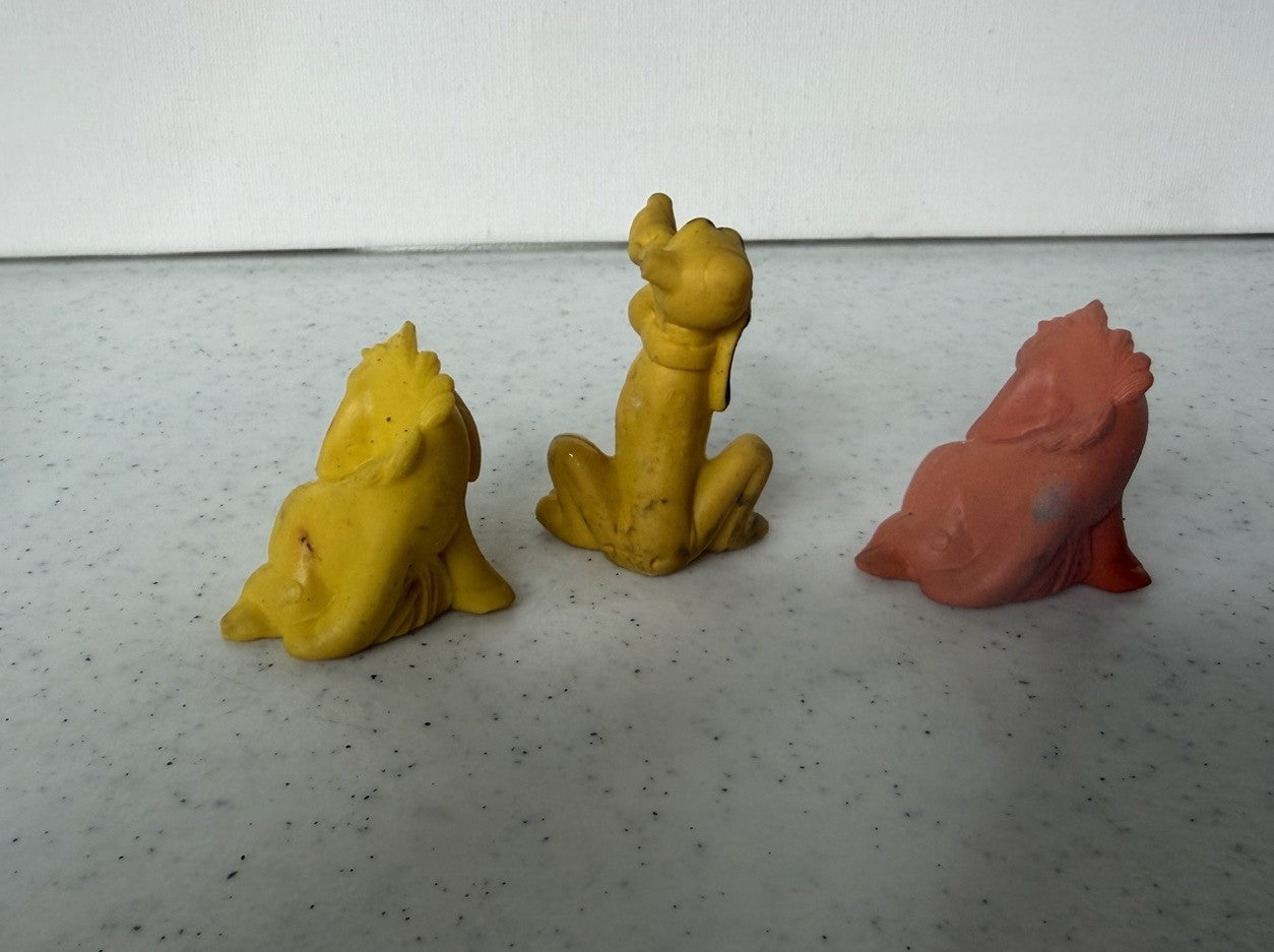 Vintage 1970s-90s Novelty Eraser Lot: W.C. Fritos, Monkeys, Jets & More