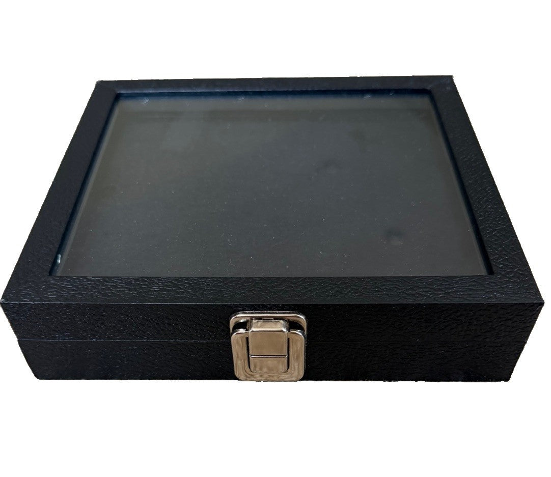 Hobbymaster Pin Collectors Compact Display Case Black Glass Lid Storage Box New
