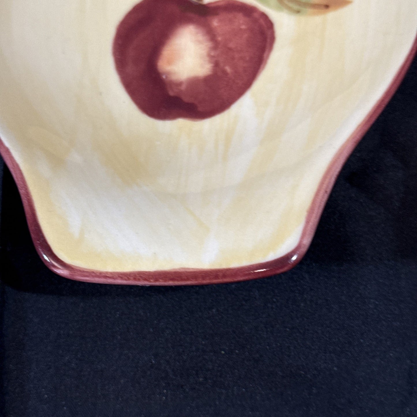 Hartstone Pottery Lot 13” Pasta Serving Bowl And Side Plate Apple Design