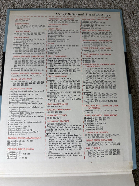 1959 College Typewriting Complete Course Sixth Edition Vintage Book