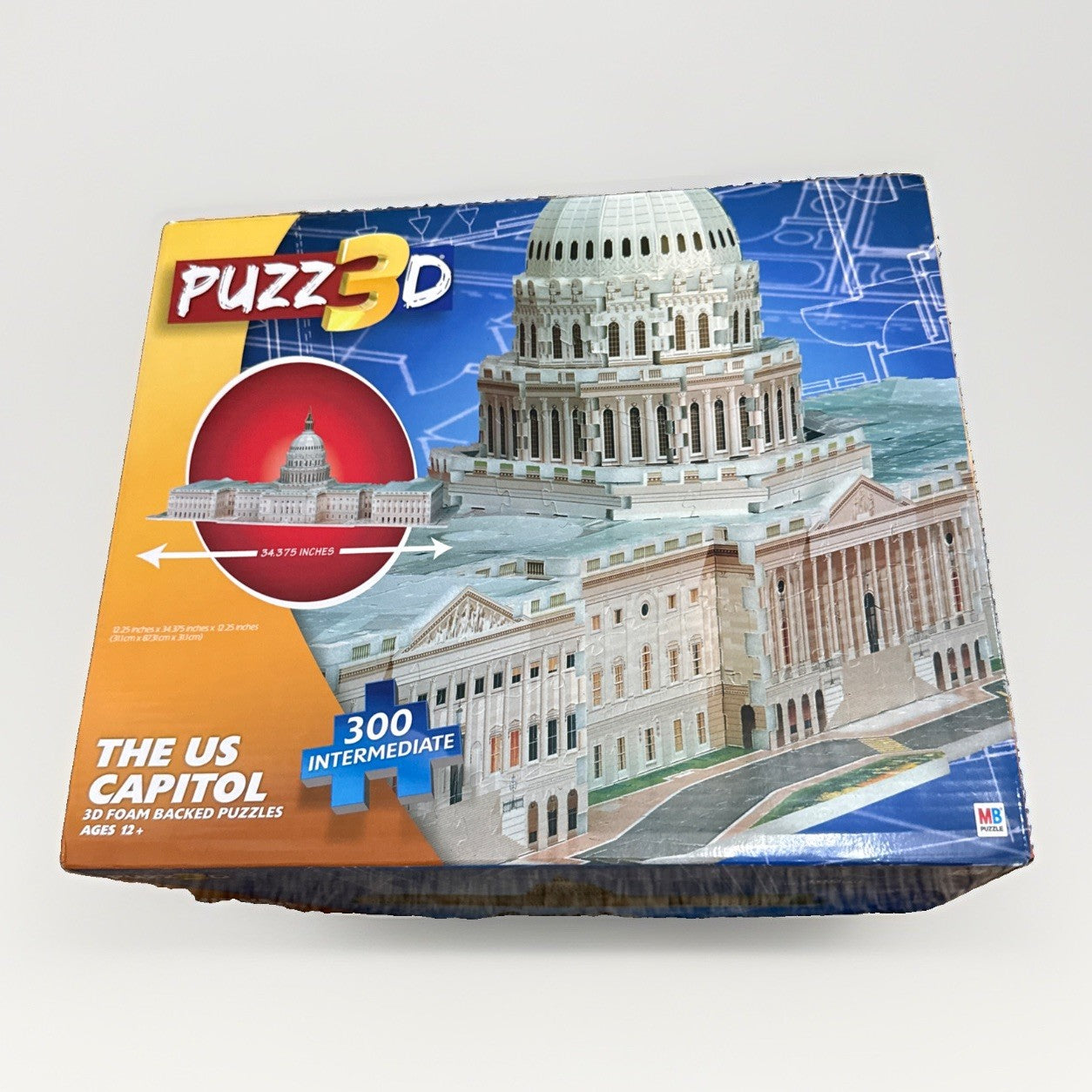 2013 Milton Bradley Puzz3D The US Capitol 300 Pc 3D Foam Backed Puzzle Preowned