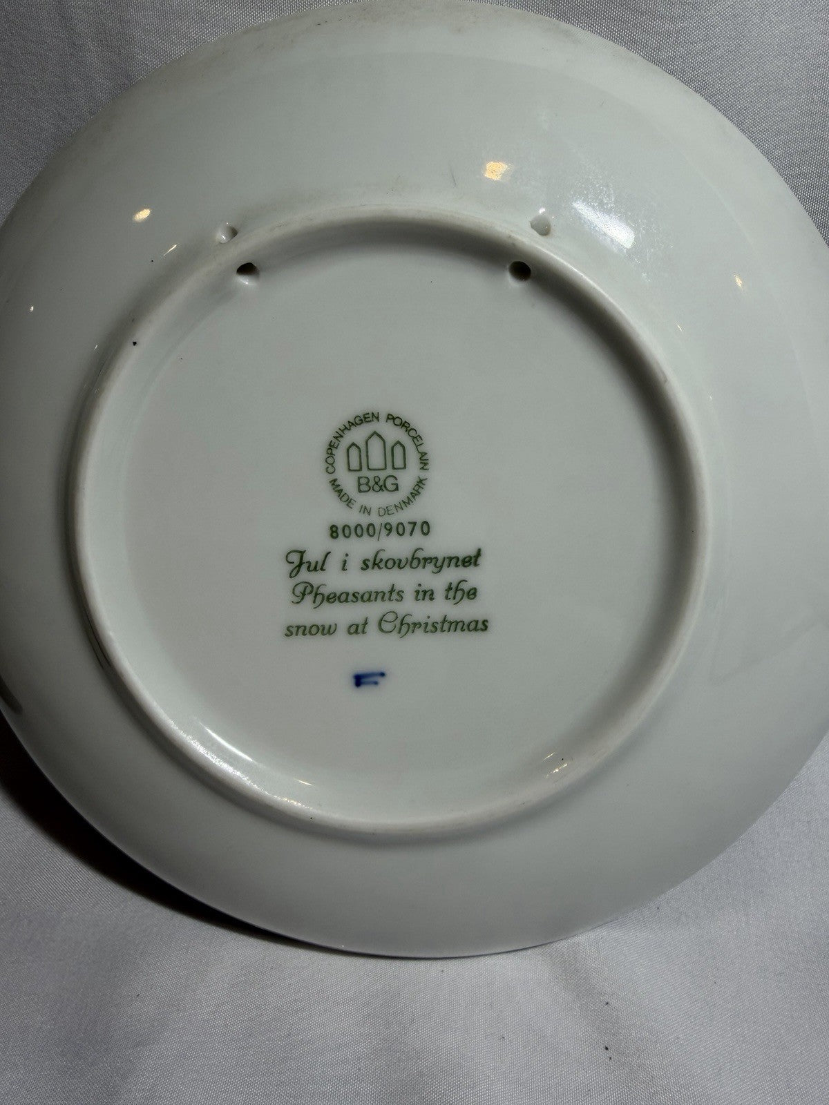 Bing and Grondahl Christmas Plates 1970 Pheasants and 1973 Denmark