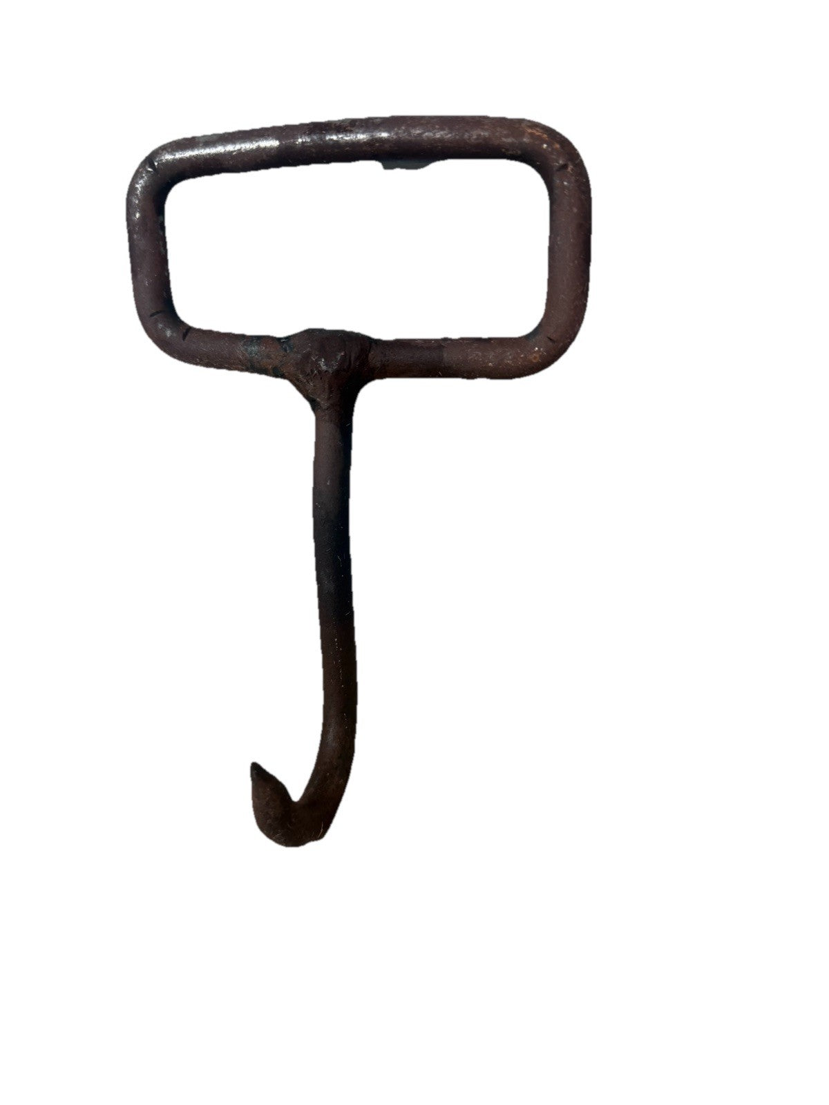 Antique Hand Forged Iron Hay Bale Hook Rustic Farmhouse Tool  7”x4"