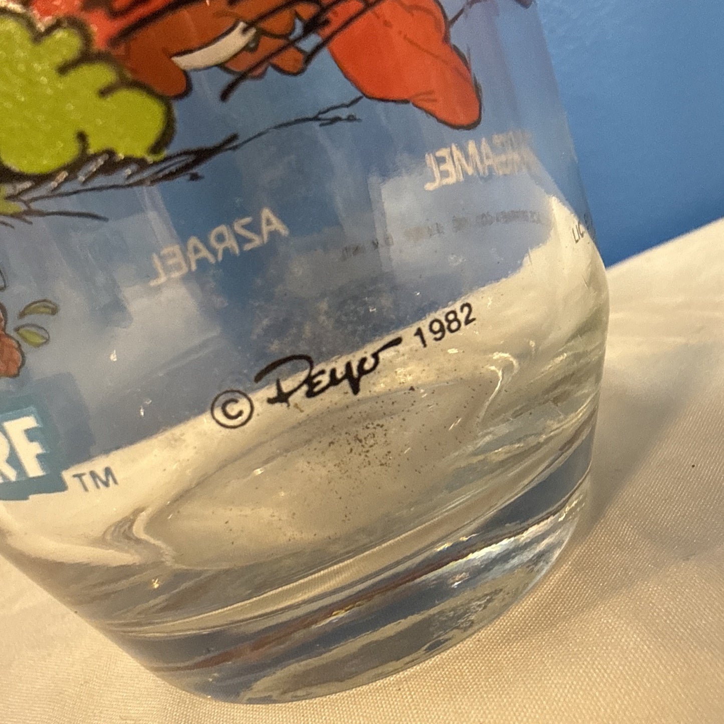 Vintage 1982 Smurfs Peyo Wallace Berrie Collectible Drinking Glasses Set of 7