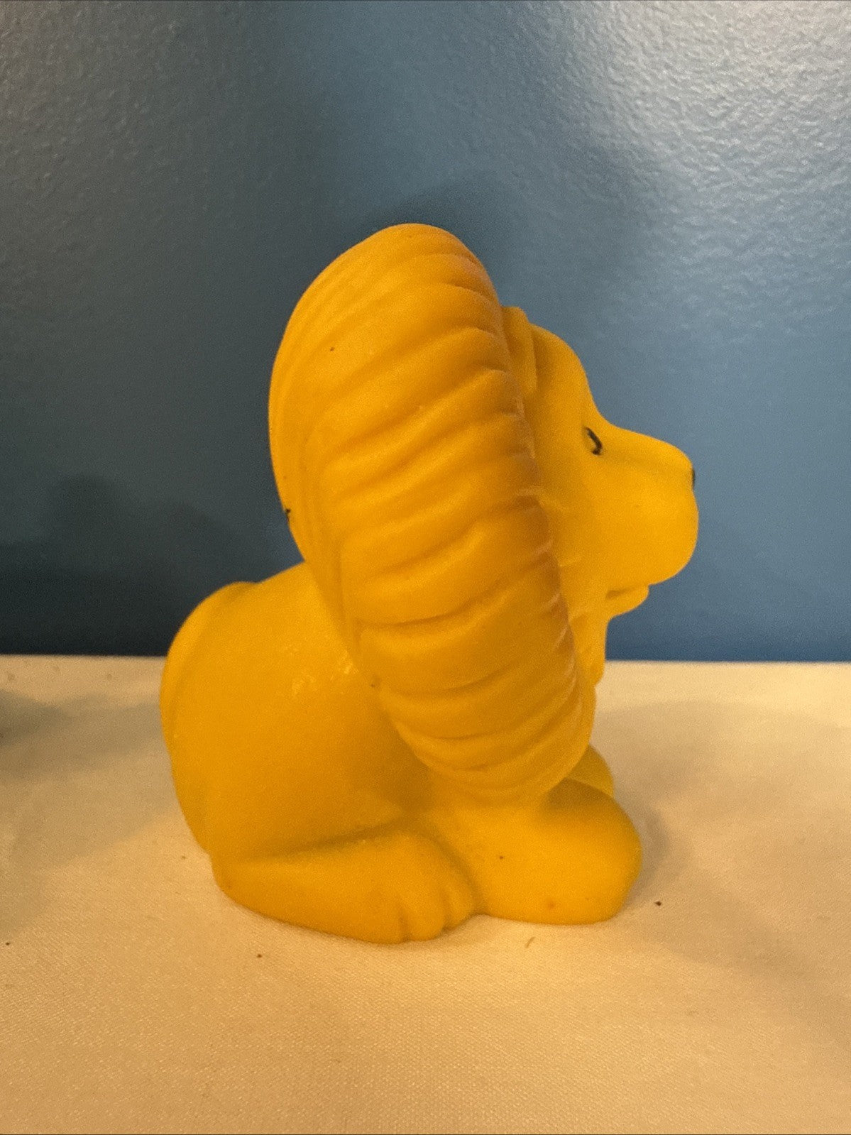 Vintage 1979 Baby Squeaky Toys Lot 3 Yellow Lion Green Elephant Red Fish 3-4in
