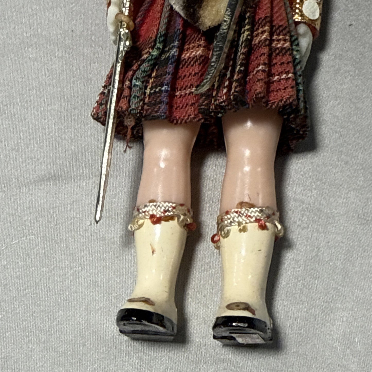 Vintage Toy Soldier Dolls Sleepy Eyes Kilt Hard Plastic Set of 2