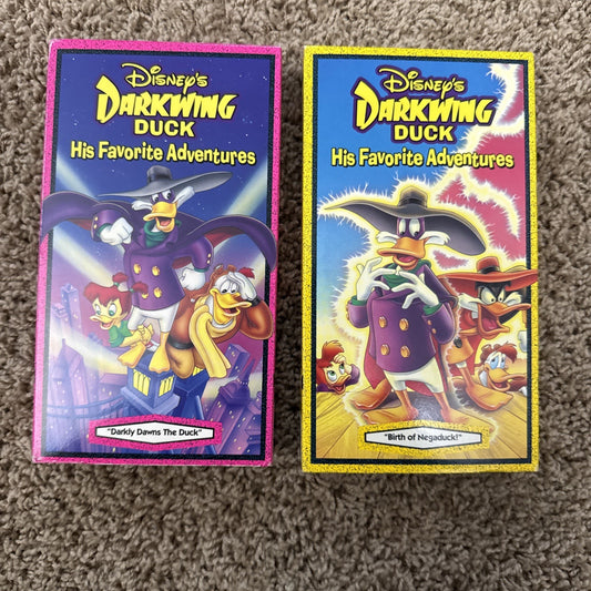 Vintage Disney Darkwing Duck VHS His Favorite Adventures with Character Cards