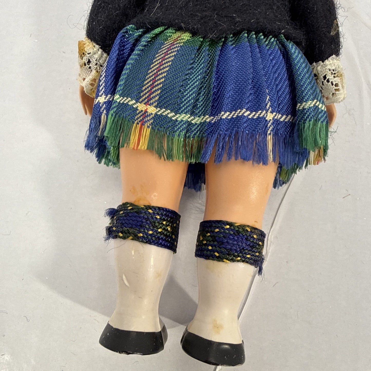 Vintage Scottish Boy Doll Sleep Eyes Kilt Movable Arms Souvenir Doll