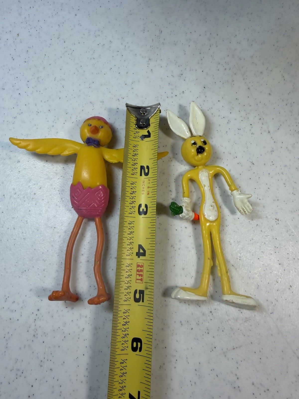 Vintage Bendy Toy Lot 1988 Tak-A-Toy Sealed Baseball & Loose Easter Figures