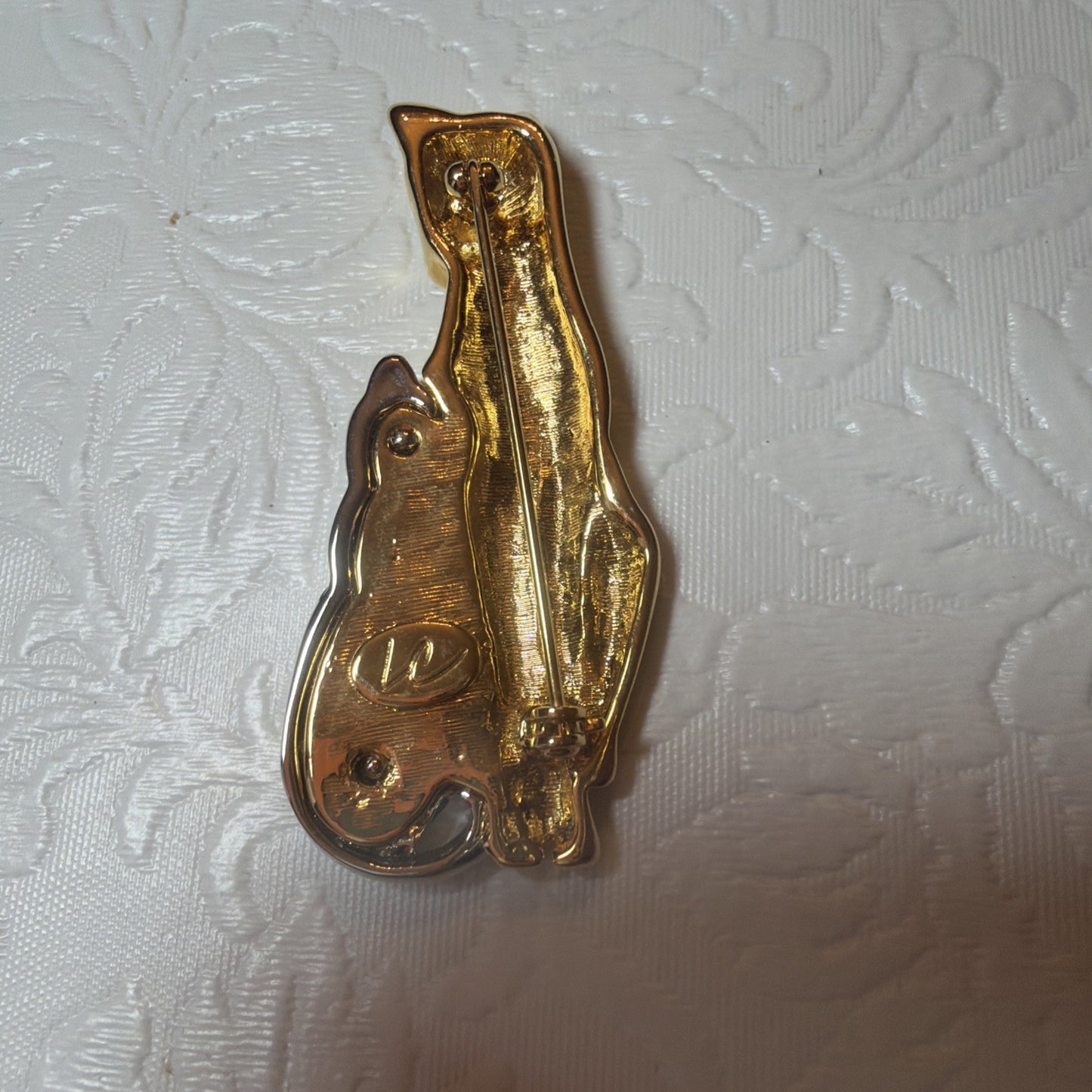 Vintage Weingeroff Cat Brooch Kitten Stick Pin Jewelry Lot of 2 pins with Case