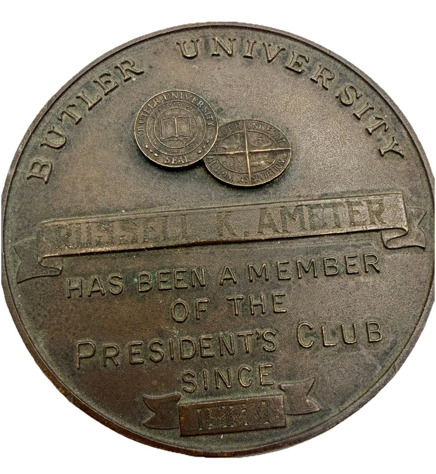 1954 Butler University Presidents Club Recognition Medallion Award Medal