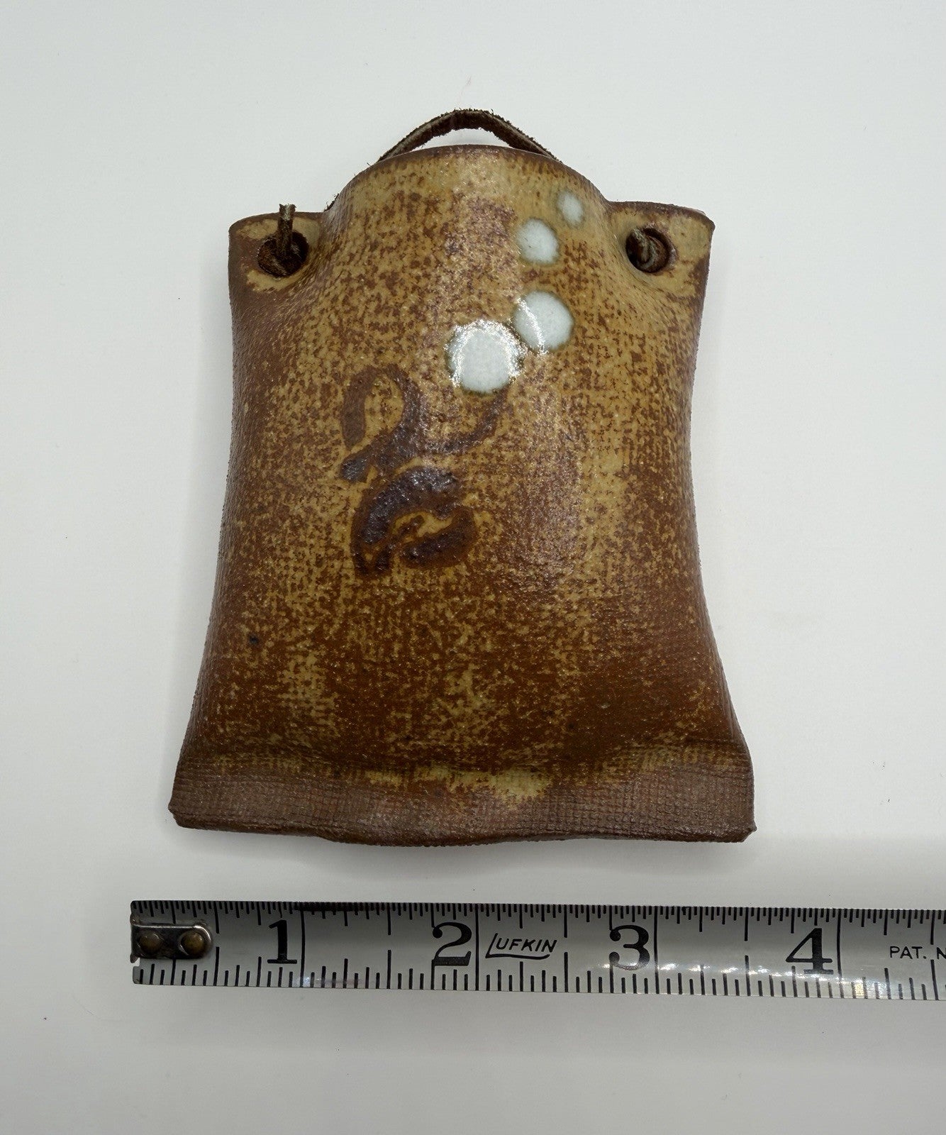 Vintage Japanese Shigaraki Stoneware Hanging Wall Vase Rustic Studio Pottery