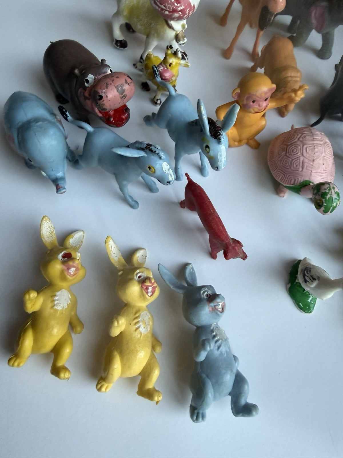 Vintage Miniature Plastic Animal Figure Lot 43 Zoo Farm Hong Kong Mixed Toys Set