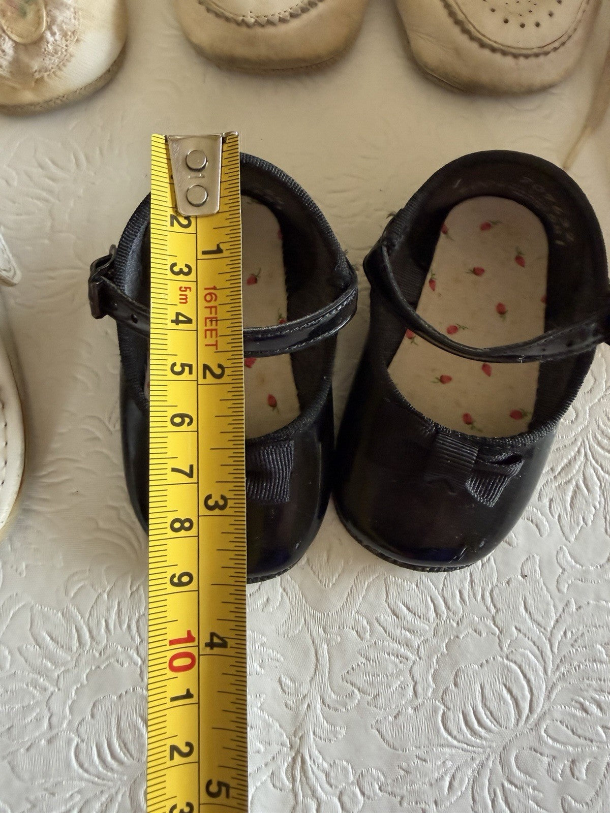 Vintage Baby Shoes Lot of 5 Ideal Cherry Box White Black Sandals Infant Display
