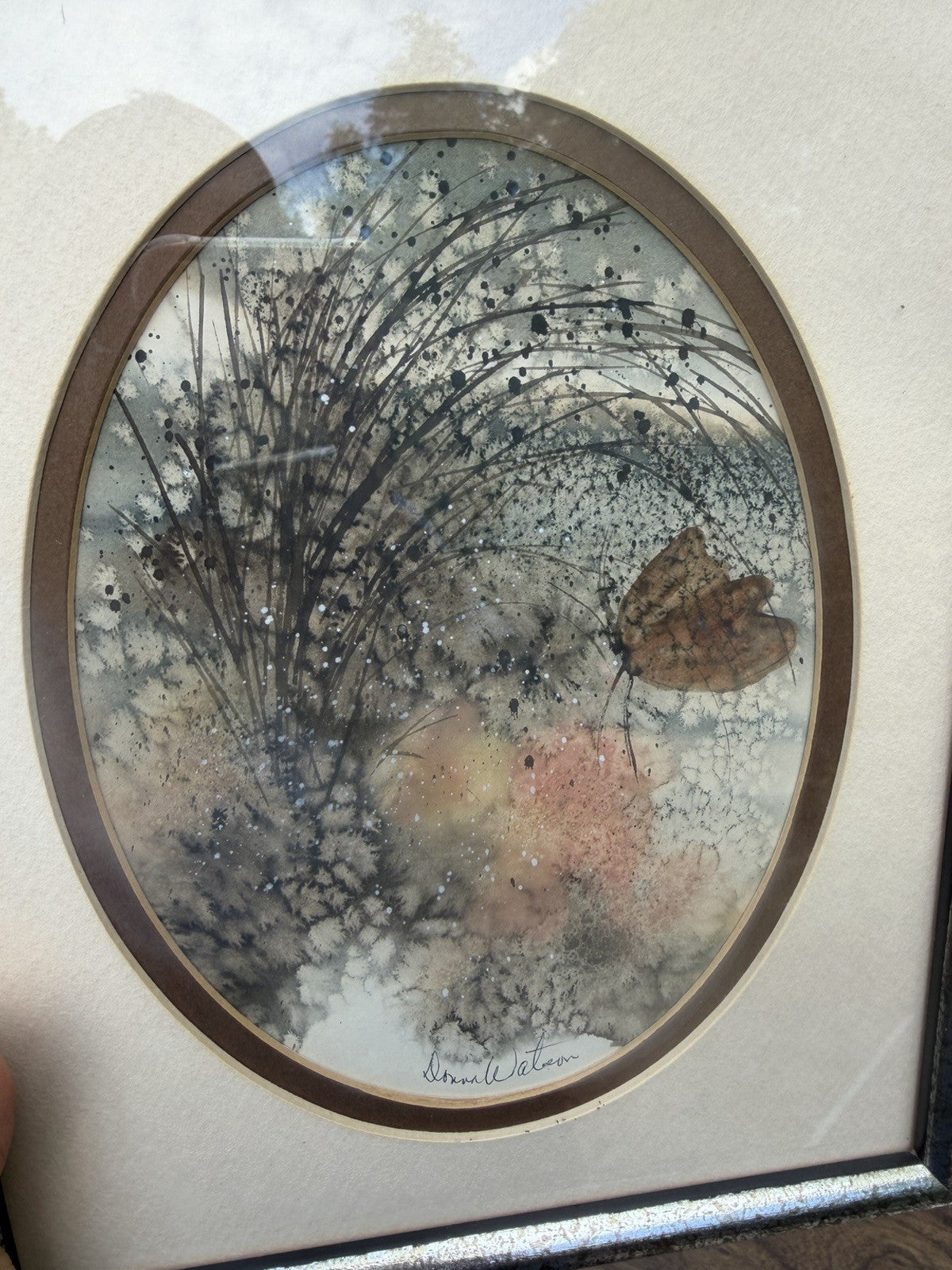 Donna Watson Signed Watercolor Prints Framed Pair Butterfly Nature Artwork