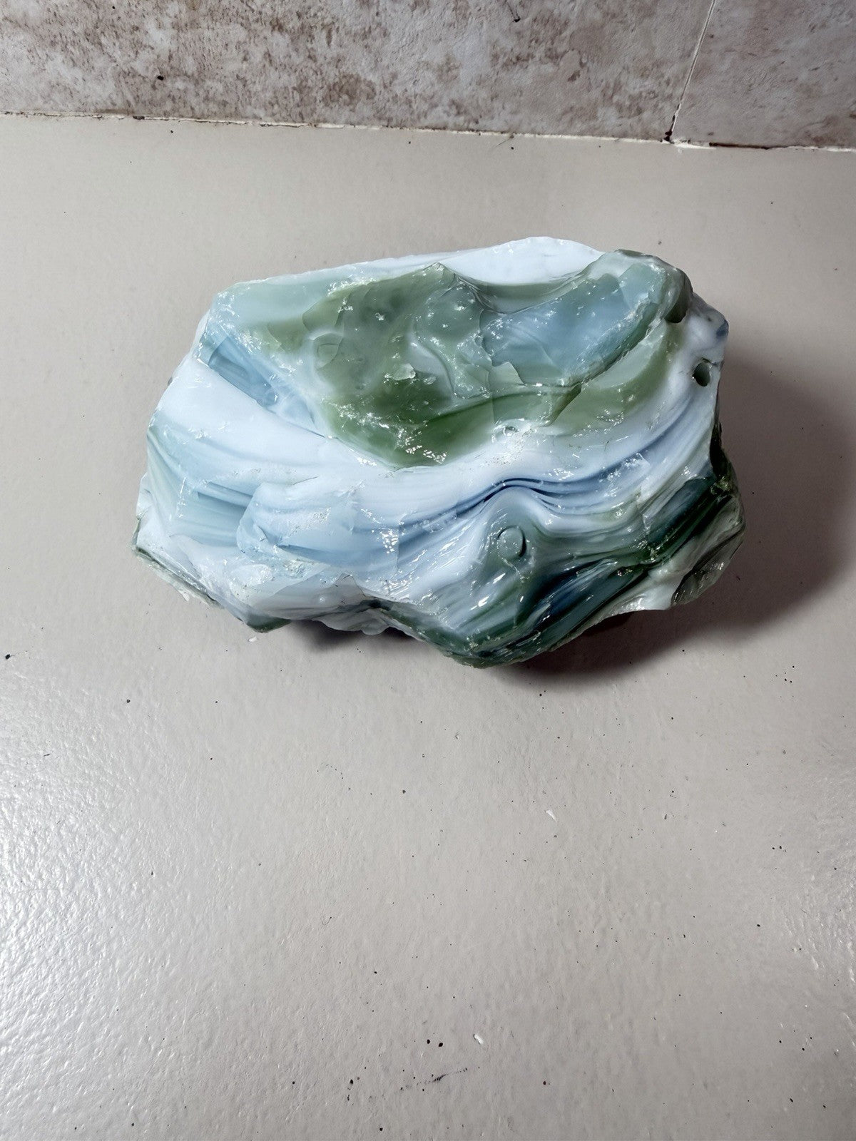Raw Slag Glass Cullet Chunks Green Blue White Craft Stones Lot of 15 items