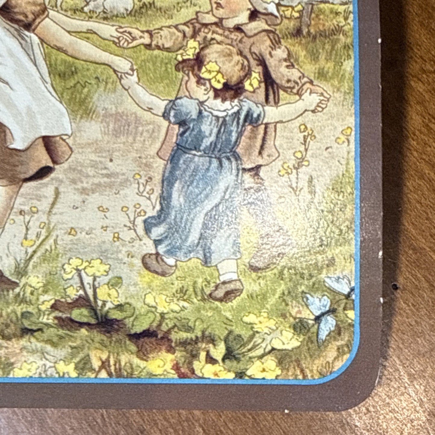 Friendship Postcard, 3 Girls Playing Ring Around the Rosie, unused