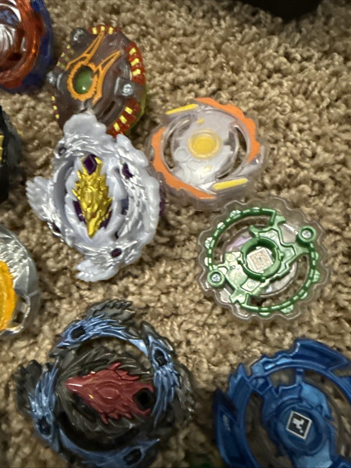 Beyblade Lot 100 Plus Assorted Parts Launchers Stadium Pieces Storage Box
