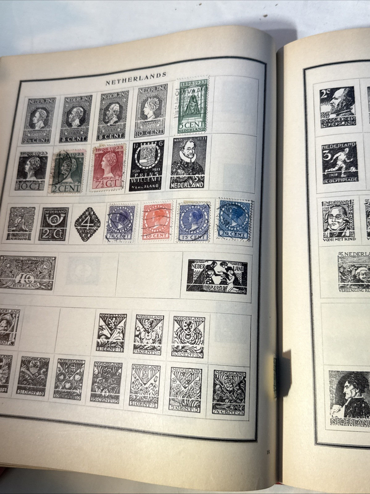 Modern Postage Stamp Album US World Stamps 1940s Collection Plus Loose Stamps