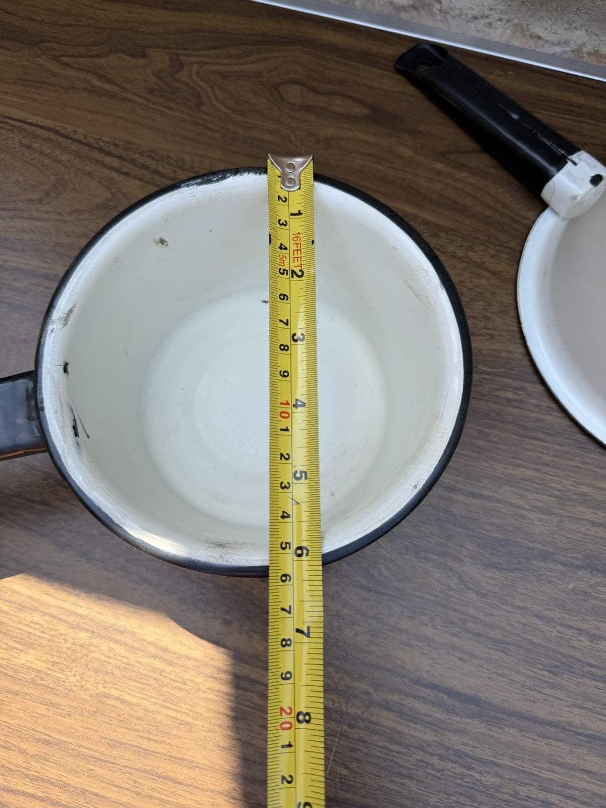 Vintage White Enamelware Nesting Saucepan Pot Cookware Farmhouse Kitchen Lot