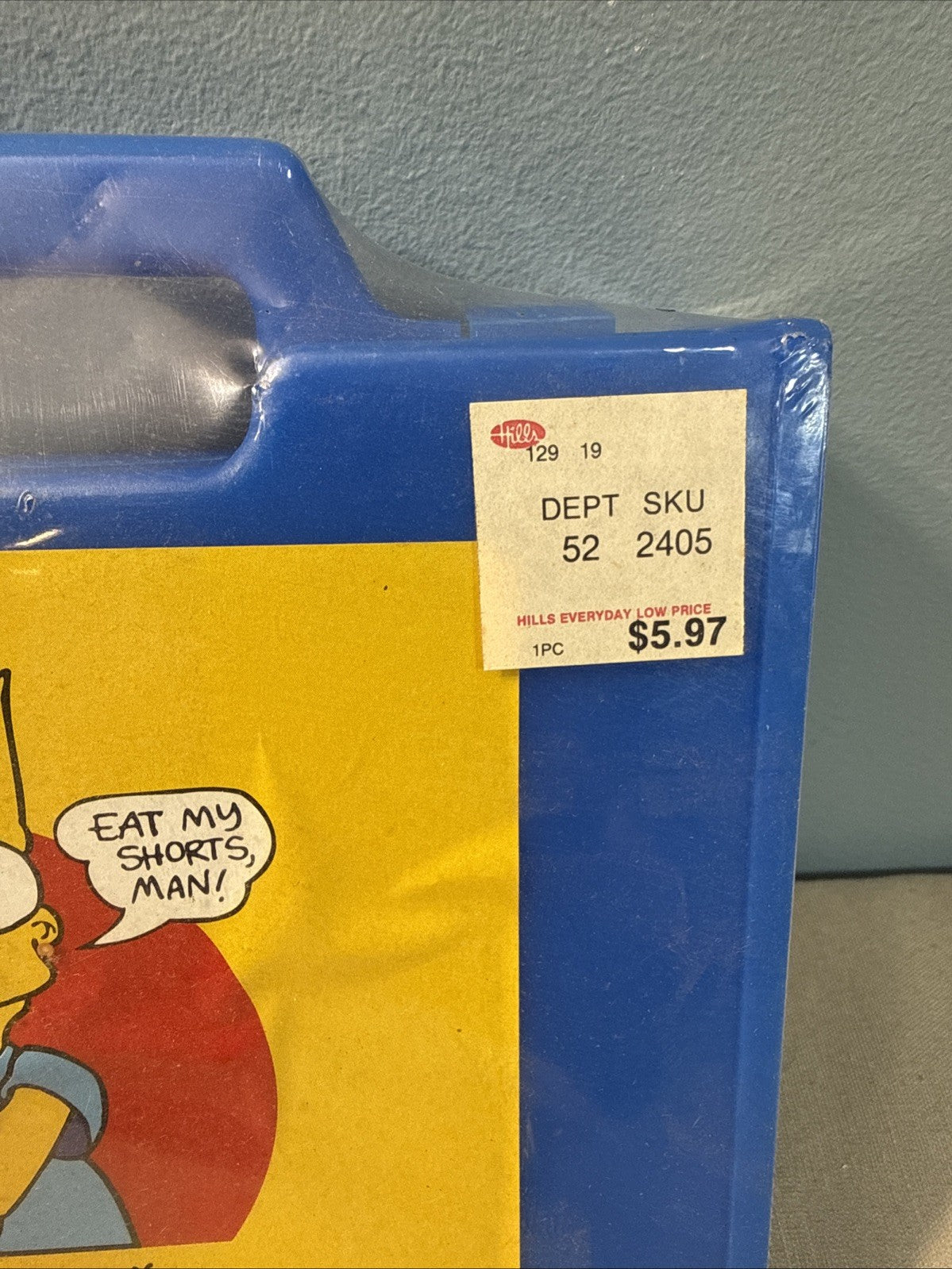 Vintage 1990 The Simpsons School Supply Box Blue Pencil Ruler Address Book Case