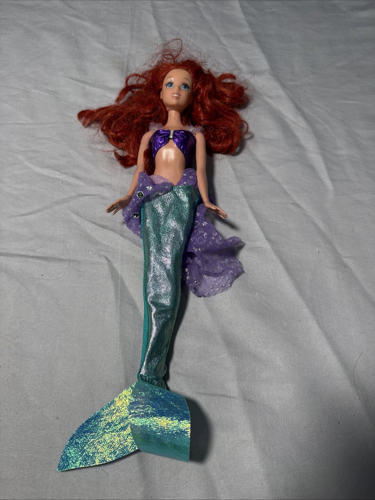 Lot of 4 Disney Princess Dolls Anna Tiana 2 Ariel With Outfits and Mermaid Tail