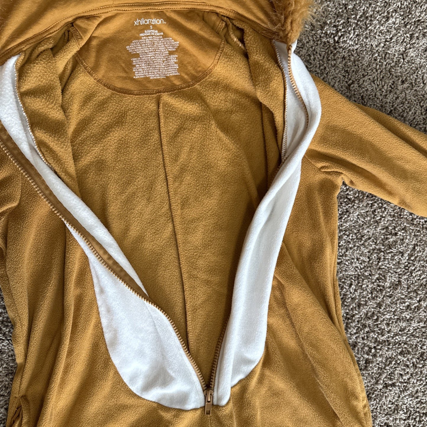 Lion Pajamas Plush Hooded Jumpsuit Xhilaration Costume Sleepwear Size Small