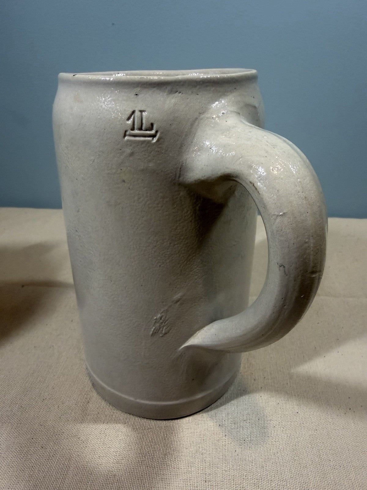 HB West Germany Stoneware Beer Steins 1 Liter Vintage w Paperwork Set 2