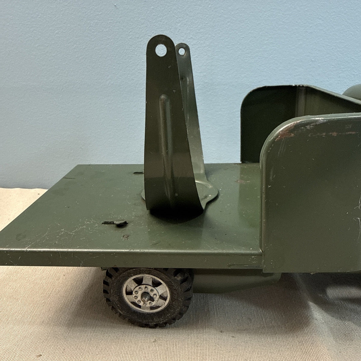 Vintage Buddy L Army Searchlight Repair Unit Pressed Steel Military Truck 1950s