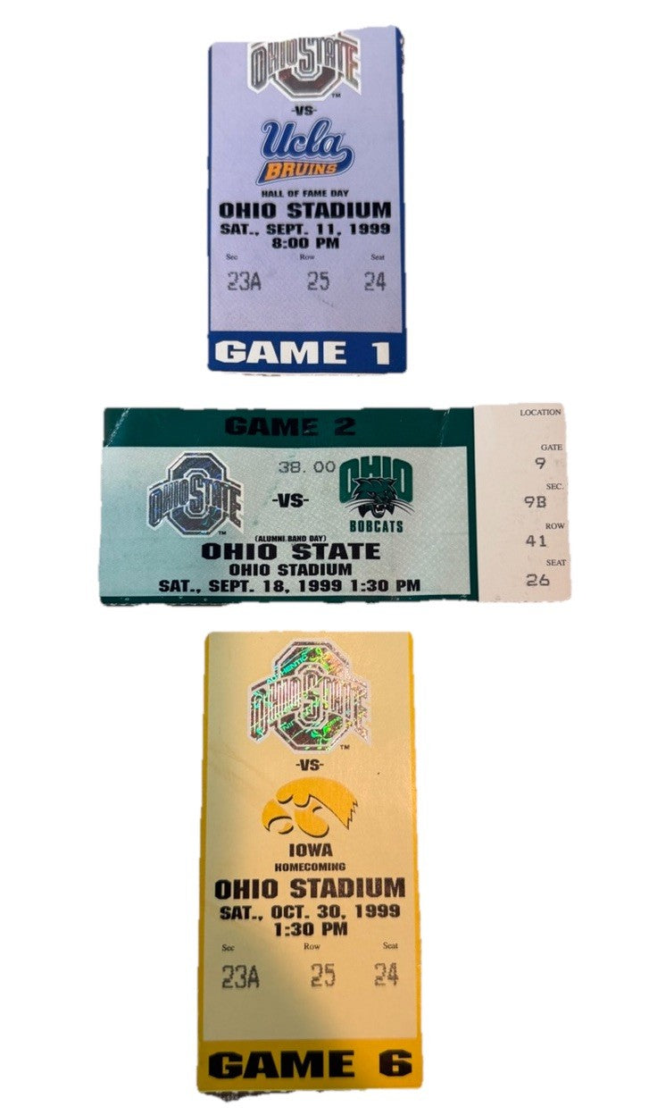 1999 Ohio State Buckeyes Football Ticket Stub Lot of 3  UCLA Ohio Iowa