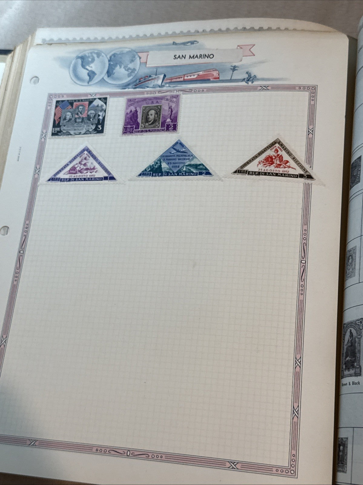 Worldwide Stamp Album Collection Comprehensive Many Stamps Canceled Mint Vintage