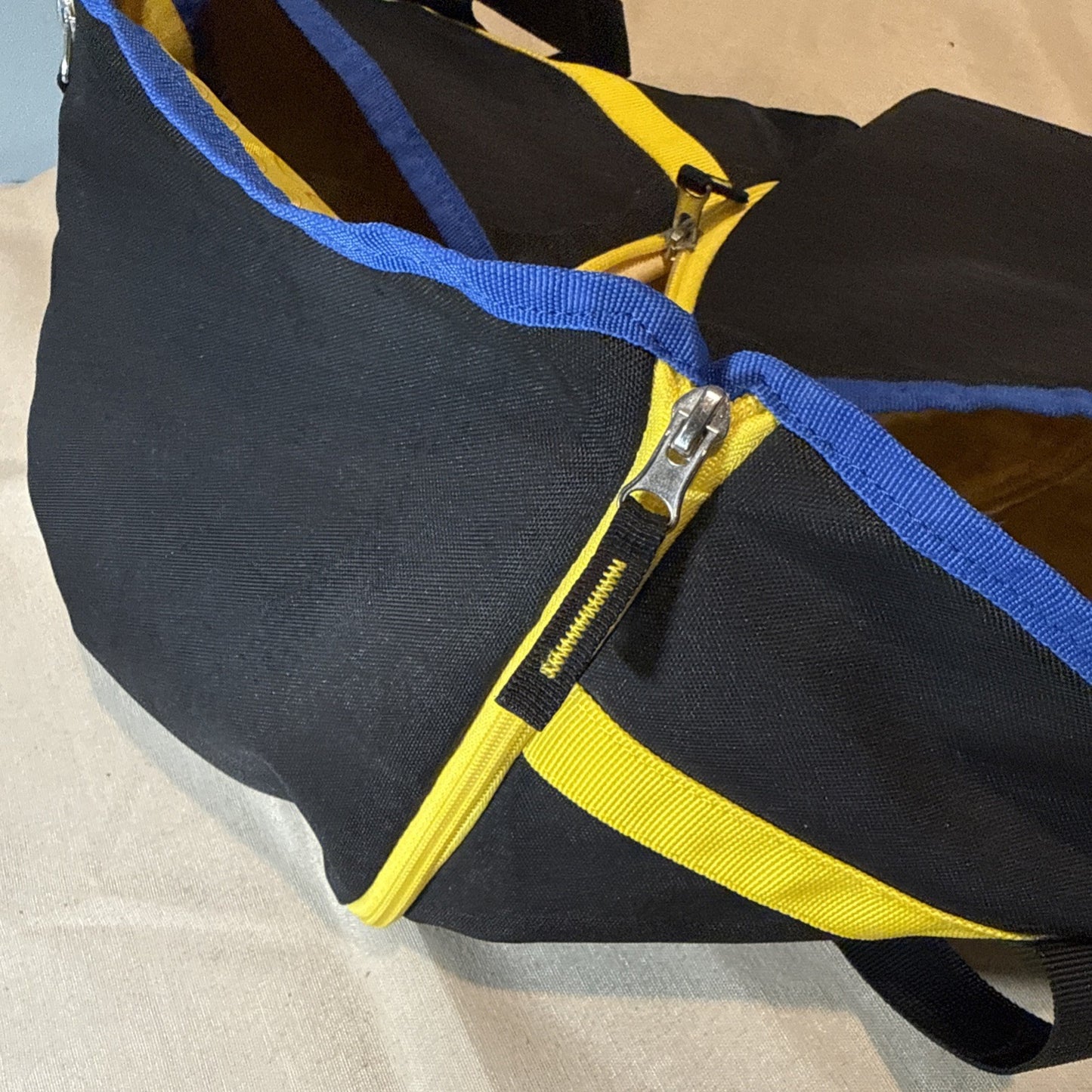 LEGO Canvas Tote Bag Expandable Black Yellow Blue Buckle Utility Carry Bag