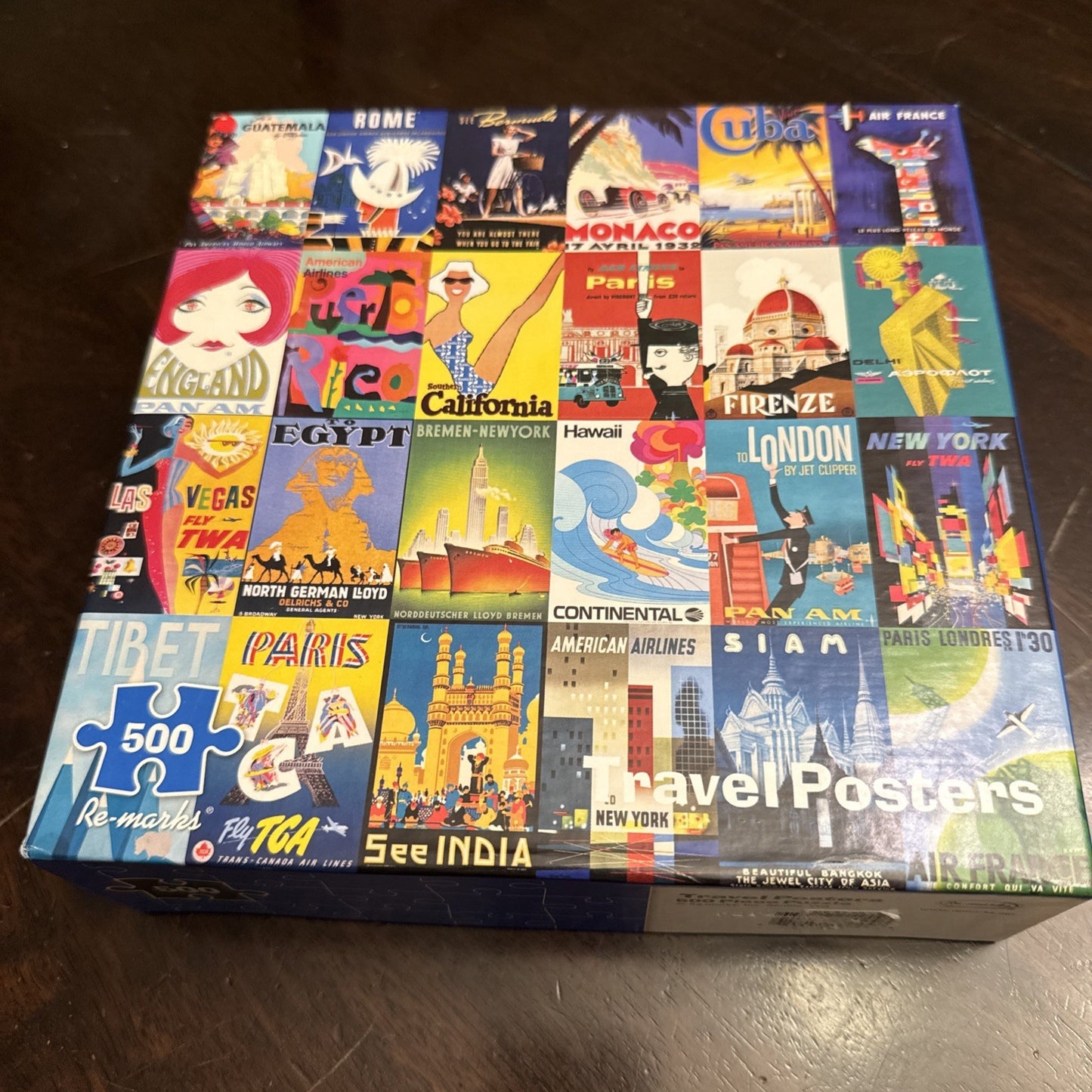 Travel Posters From Around the World 500 Piece Puzzle Re-marks Includes Poster