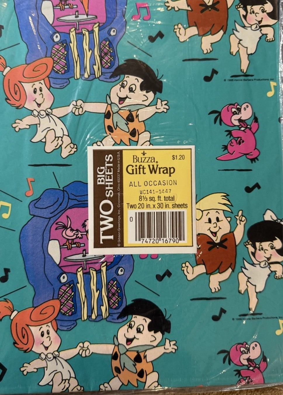 Vintage Gift Wrap Lot 6 Sealed Packs Flintstones Jetsons Hunchback Notre Dame