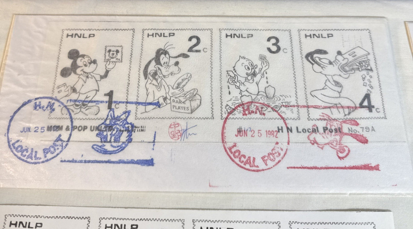 Vintage Hideaki Nakano HNLP Cinderella Stamp Artist Cover Lot 1982 Japan Postal