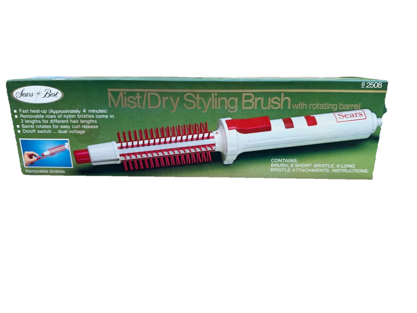 Vintage Sears Best Mist Dry Styling Brush Model 82508 New Open Box