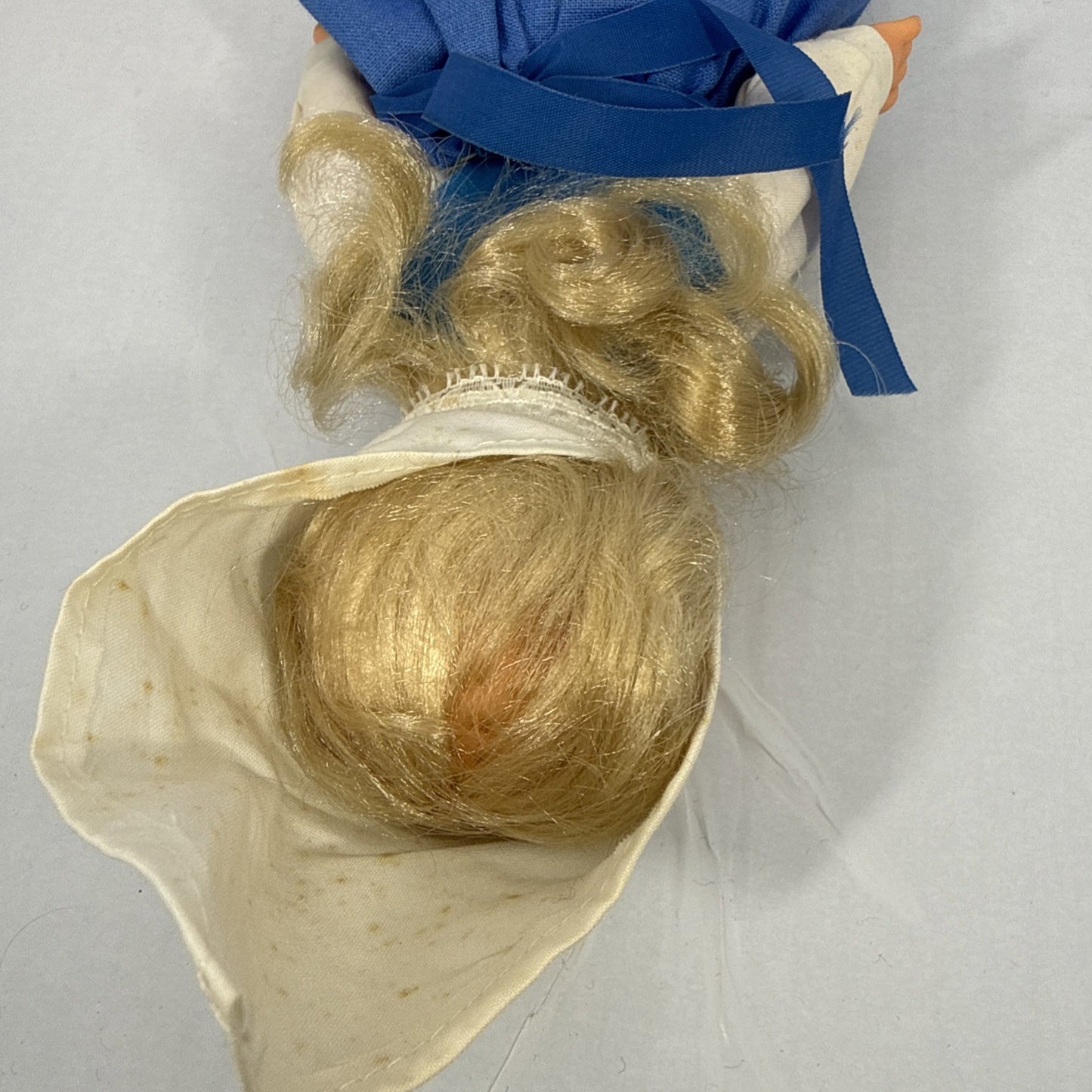 Vintage Sweden Vinyl Doll Sleepy Eyes Blue Yellow Folk Costume 9'