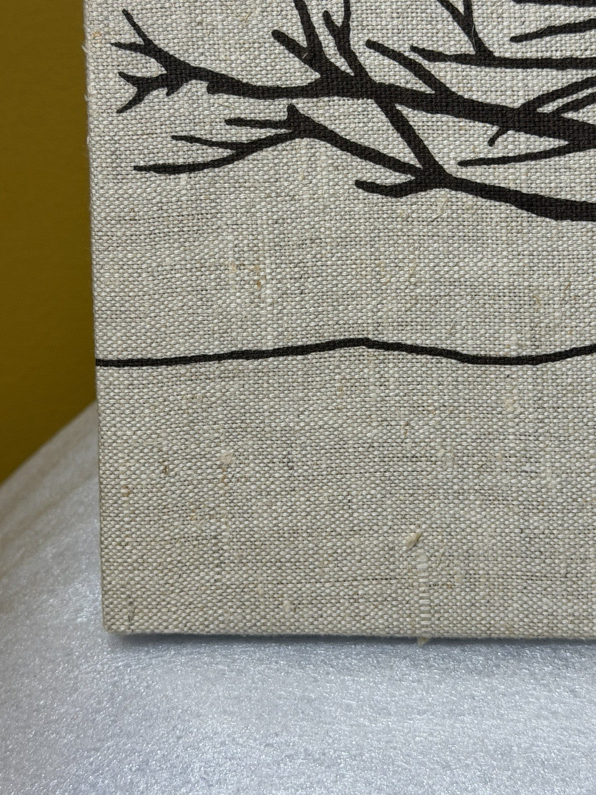 Vintage Marushka Bare Tree Canvas Wall Art Screen Print 1977 Signed USA MCM Art