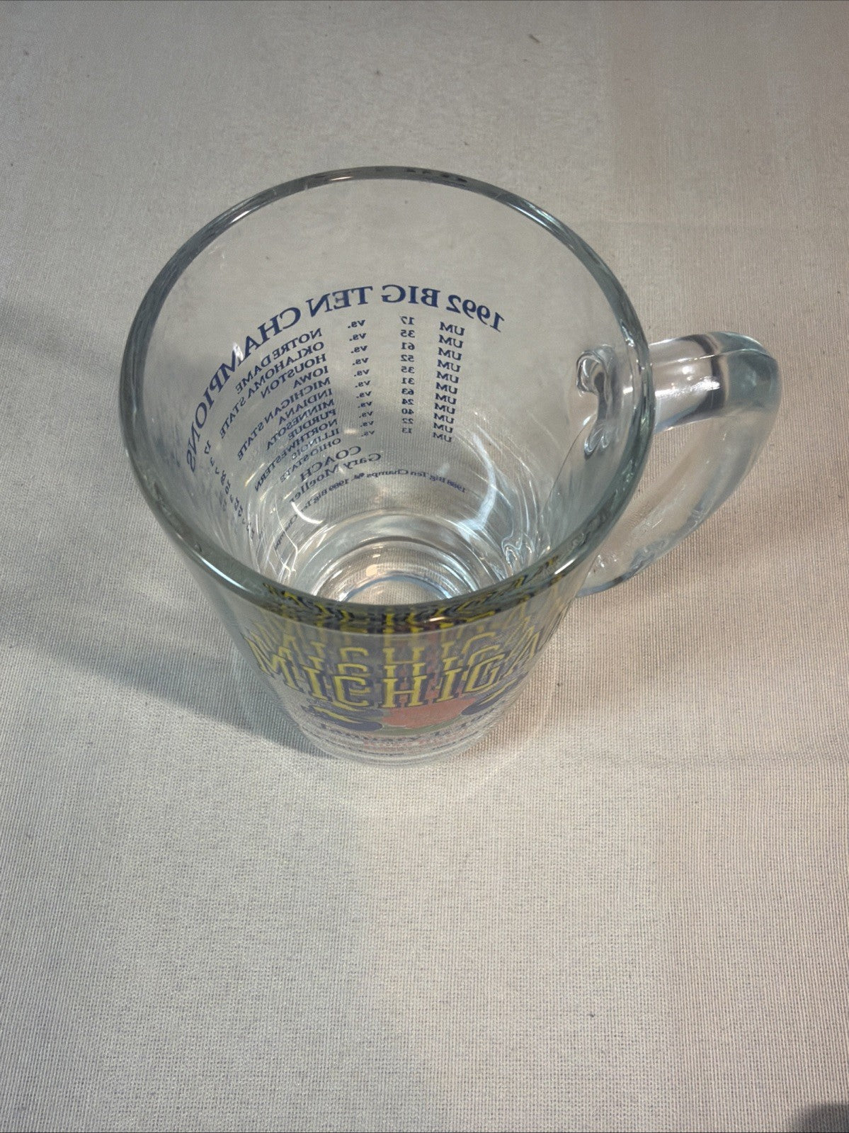 Michigan Wolverines 1992 Big Ten Champions Glass Beer Mug Tumbler - 2 available