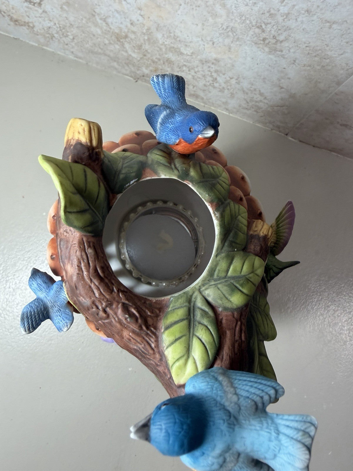 Vintage PartyLite Tree Top Inn P7320 Tealight Holder Birds Flowers New NIB Box