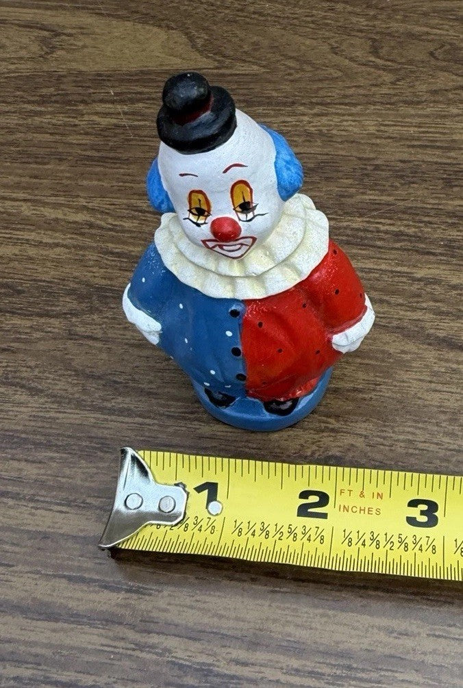 Vintage Chalkware Clown Figurine Hand Painted Plaster Carnival Prize Circus