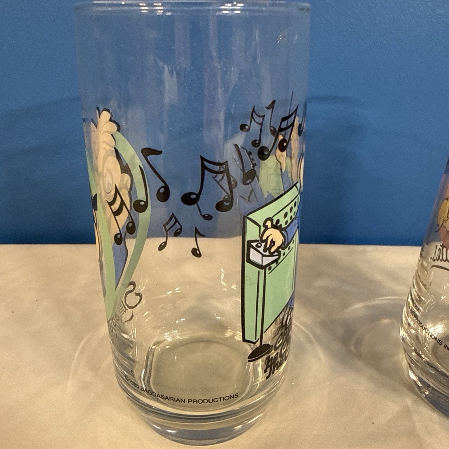 Vintage 1985 Alvin and the Chipmunks Glasses Simon Chipettes Set of 2 Hardees