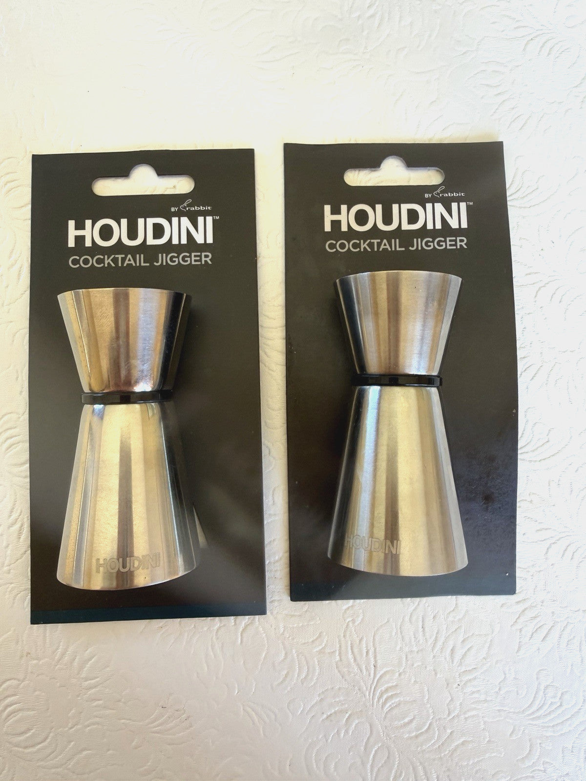 Rabbit Stainless Steel Double Jigger Lot of 2 Bar Measuring 1.5oz 1oz Tool