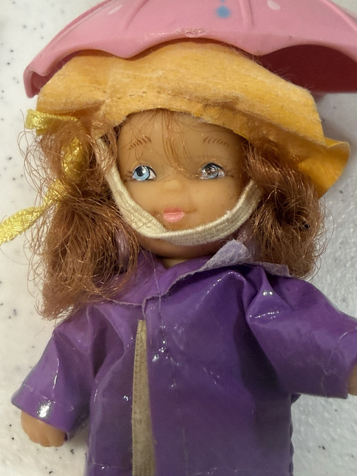 Vintage 1988 Meritus The Adorables Raincoat Doll Hair Clip Umbrella Barrette