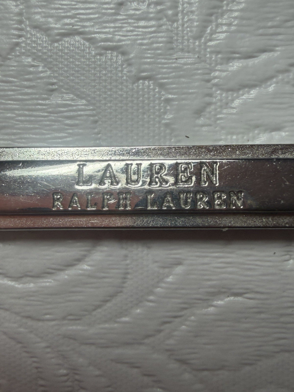 Lauren Ralph Lauren Silver Tone Chain Coat Hanger Replacement Label Tag Metal