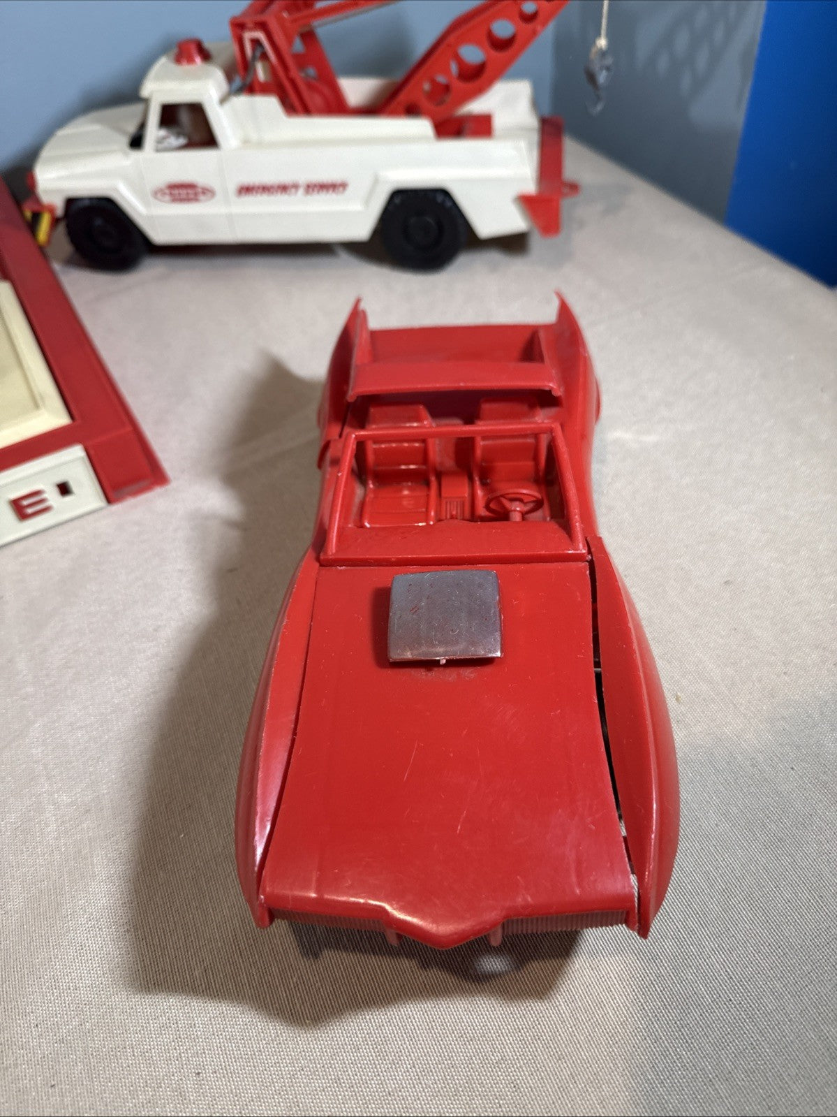 Vintage Topper Toys Johnny Service Gas Station Playset Car with Box Incomplete